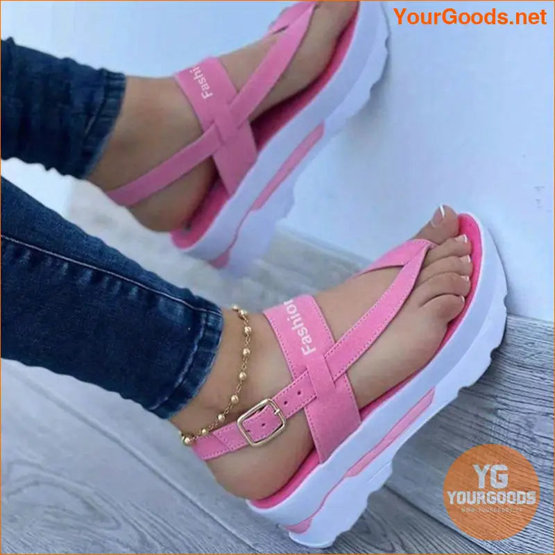 Womens Platform Thong Slingback Summer Sandals - YourGoods Online Shop