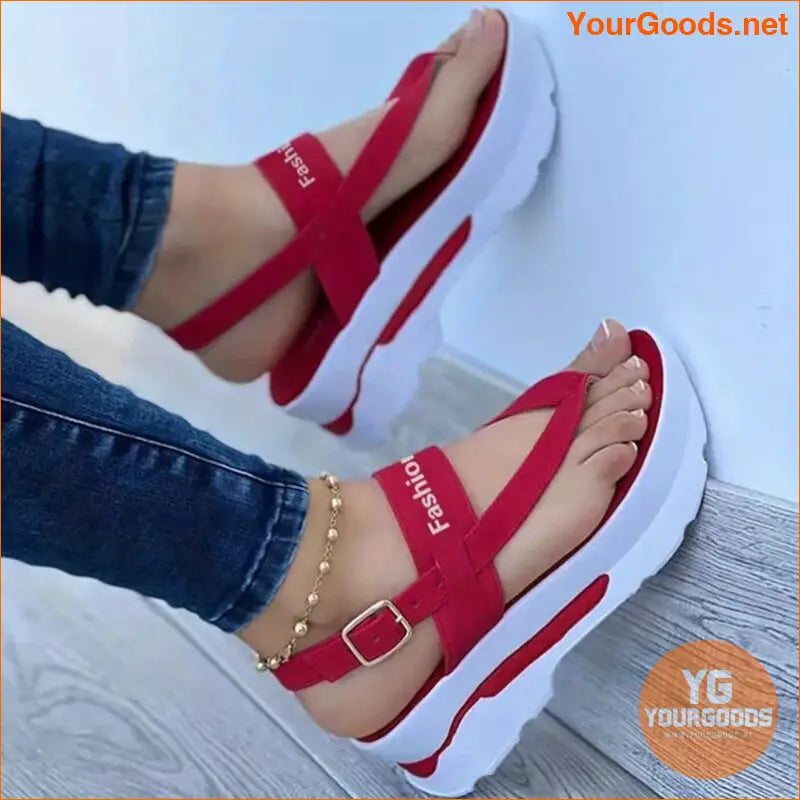 Womens Platform Thong Slingback Summer Sandals - YourGoods Online Shop