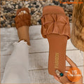 Womens Pleated Design Casual Slide Sandals - YourGoods Online Shop