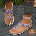 Womens Rhinestone ClipToe Summer Sandals with Elastic Bands - YourGoods Online Shop