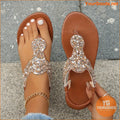 Womens Rhinestone ClipToe Summer Sandals with Elastic Bands - YourGoods Online Shop