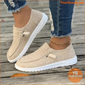 Women's Simple Flat Canvas Shoes, Casual Lace Up Outdoor Shoes, Lightweight Low Top Sneakers - YourGoods Online Shop