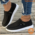 Women's Simple Flat Canvas Shoes, Casual Lace Up Outdoor Shoes, Lightweight Low Top Sneakers - YourGoods Online Shop