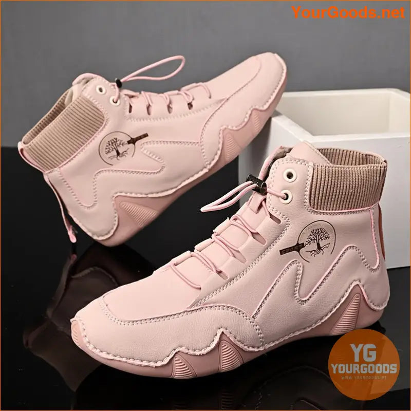 Women's Solid Color Trendy Sneakers, Lace Up Soft Sole Flat Wear-resistant Shoes, Non-slip Lightweight Shoes - YourGoods Online Shop