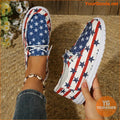 Womens Stars Stripes Canvas Loafers Lightweight Breathable Flats - YourGoods Online Shop