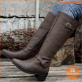 Womens Stylish Chunky Heel Buckle Boots - YourGoods Online Shop