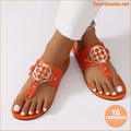 Womens Stylish Lightweight SlipOn Sandals with Buckle Decor - YourGoods Online Shop