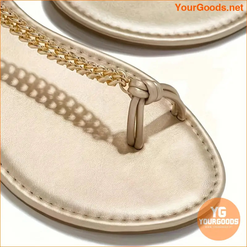 Womens Stylish Metal Chain Ankle Strap Sandals - YourGoods Online Shop