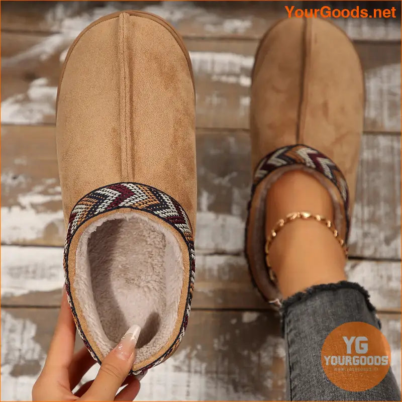 Womens Suede FurLined SlipOn Boot Slippers - YourGoods Online Shop