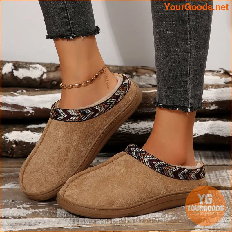 Womens Suede FurLined SlipOn Boot Slippers - YourGoods Online Shop