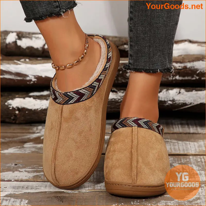 Womens Suede FurLined SlipOn Boot Slippers - YourGoods Online Shop