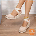 Womens Trendy Closed Toe Wedge Sandals with Elastic Band - YourGoods Online Shop