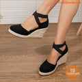 Womens Trendy Closed Toe Wedge Sandals with Elastic Band - YourGoods Online Shop