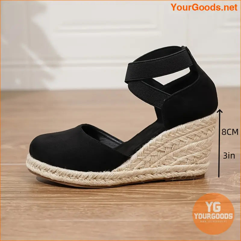 Womens Trendy Closed Toe Wedge Sandals with Elastic Band - YourGoods Online Shop