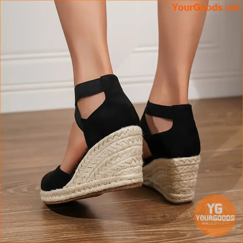 Womens Trendy Closed Toe Wedge Sandals with Elastic Band - YourGoods Online Shop