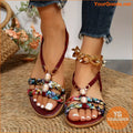 Womens Trendy Ethnic Braided SlipOn Sandals - YourGoods Online Shop