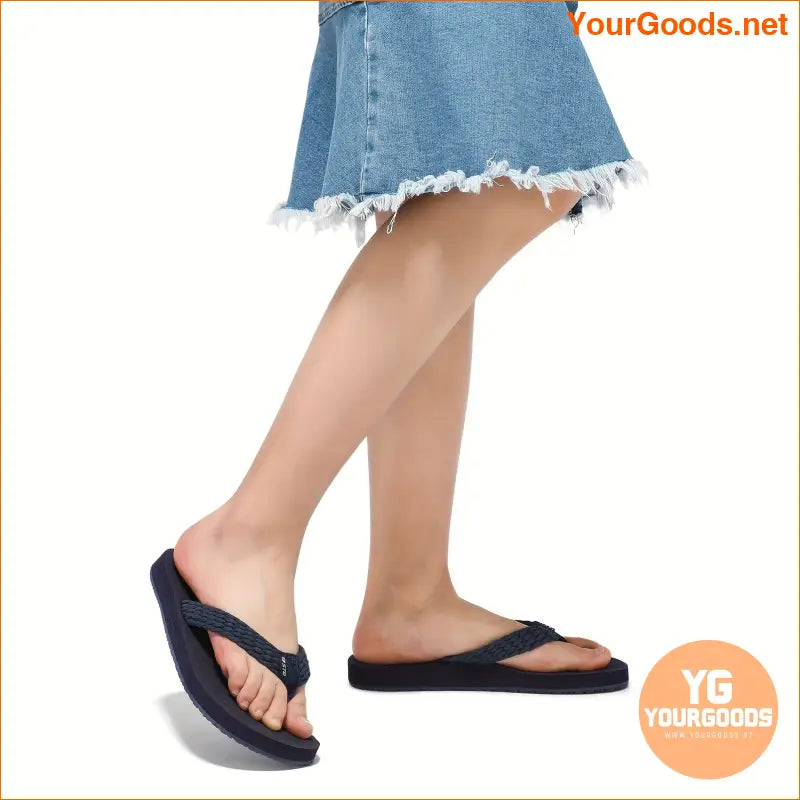 Womens Vibrant Strap FlipFlops Trendy Summer Slides - YourGoods Online Shop