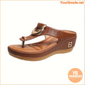 Womens Wedge Sandals Comfy Open Toe with Metal Ring - YourGoods Online Shop