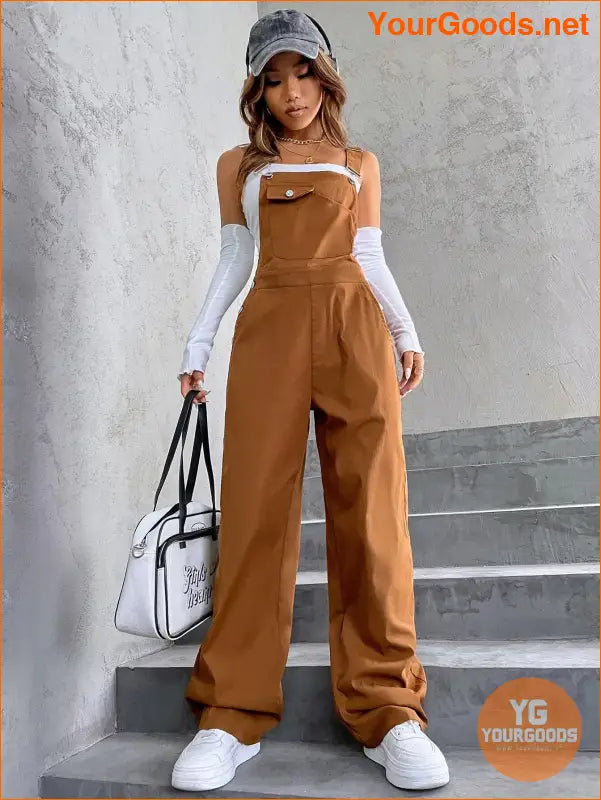 YOURGOODS 1pc Flap Pocket Overalls - YourGoods Online Shop