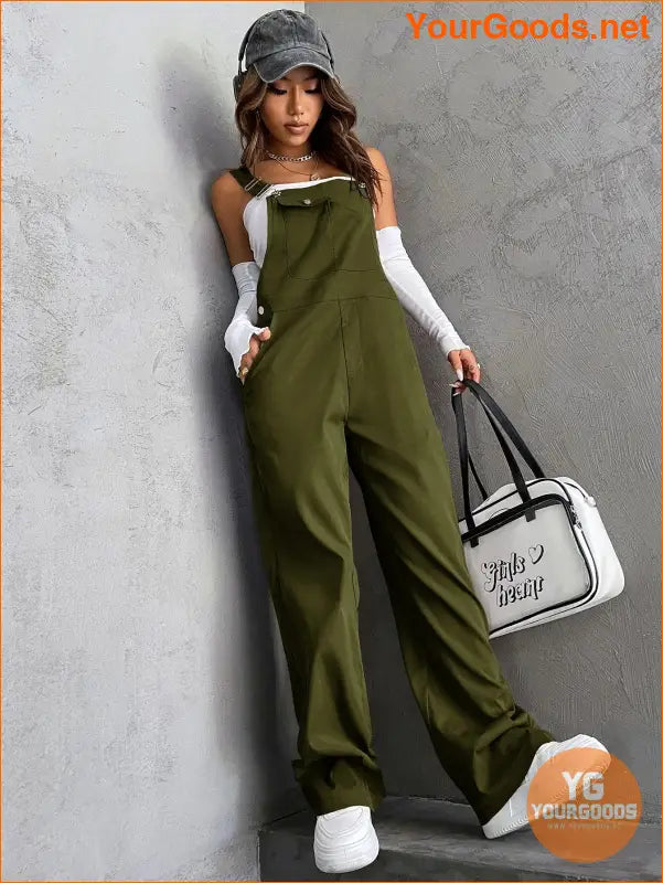 YOURGOODS 1pc Flap Pocket Overalls - YourGoods Online Shop