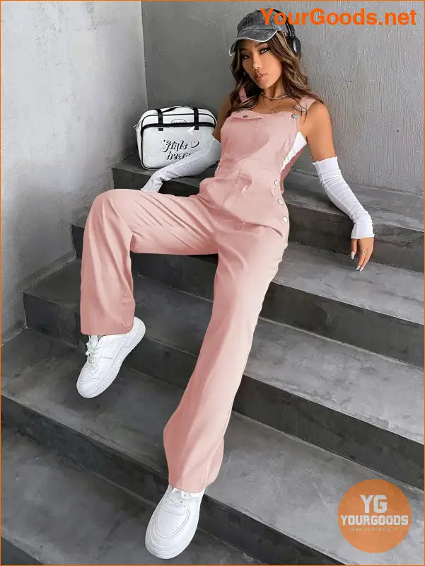 YOURGOODS 1pc Flap Pocket Overalls - YourGoods Online Shop