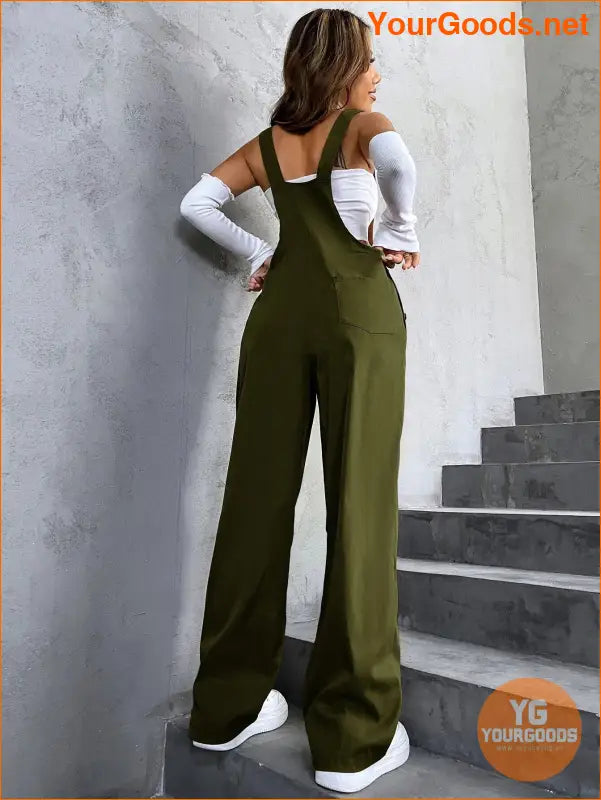 YOURGOODS 1pc Flap Pocket Overalls - YourGoods Online Shop