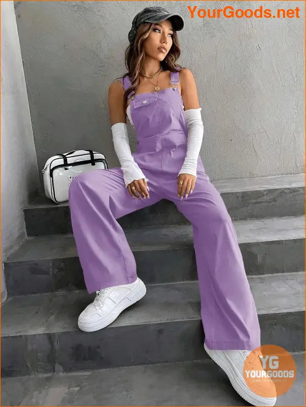 YOURGOODS 1pc Flap Pocket Overalls - YourGoods Online Shop