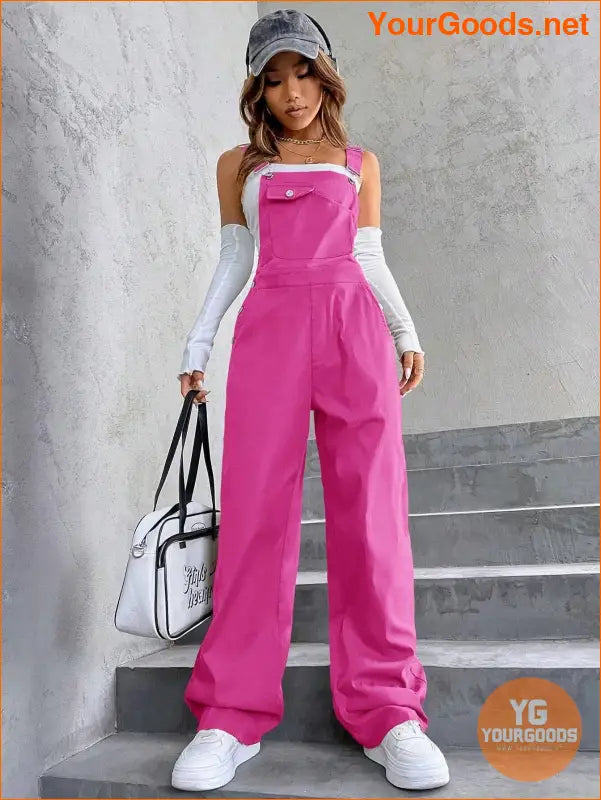 YOURGOODS 1pc Flap Pocket Overalls - YourGoods Online Shop