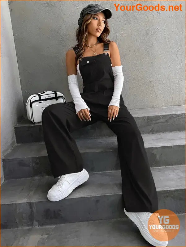 YOURGOODS 1pc Flap Pocket Overalls - YourGoods Online Shop