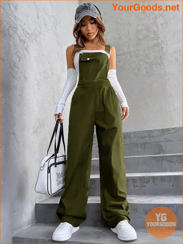 YOURGOODS 1pc Flap Pocket Overalls - YourGoods Online Shop