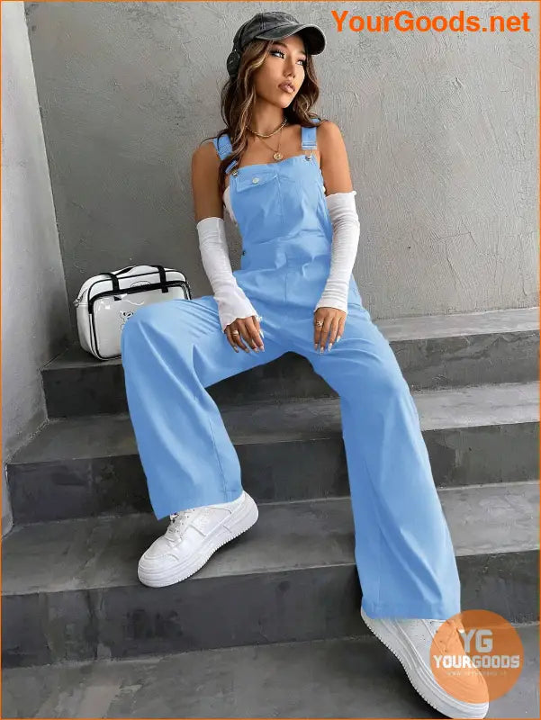 YOURGOODS 1pc Flap Pocket Overalls - YourGoods Online Shop