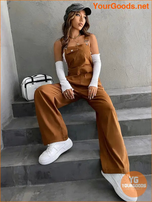 YOURGOODS 1pc Flap Pocket Overalls - YourGoods Online Shop