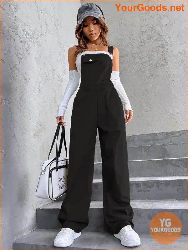 YOURGOODS 1pc Flap Pocket Overalls - YourGoods Online Shop