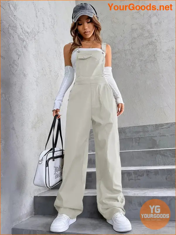 YOURGOODS 1pc Flap Pocket Overalls - YourGoods Online Shop