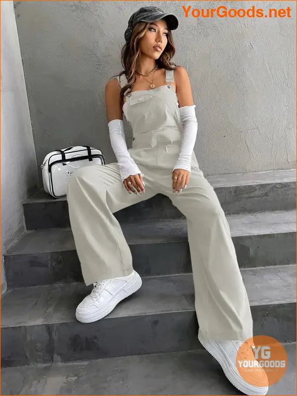 YOURGOODS 1pc Flap Pocket Overalls - YourGoods Online Shop