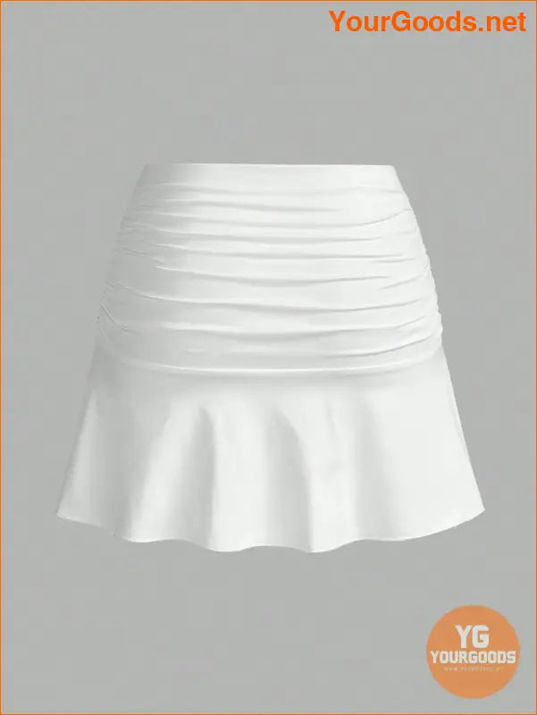 YOURGOODS 2pc Ruched Mini Skirt Set for Women - YourGoods Online Shop