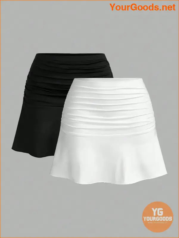 YOURGOODS 2pc Ruched Mini Skirt Set for Women - YourGoods Online Shop