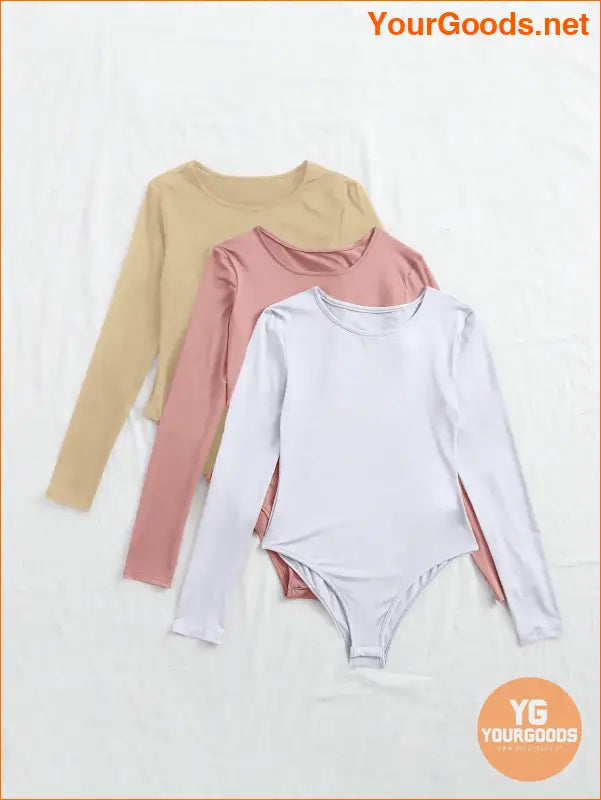 YOURGOODS 3pcs Solid Tee Bodysuit - YourGoods Online Shop