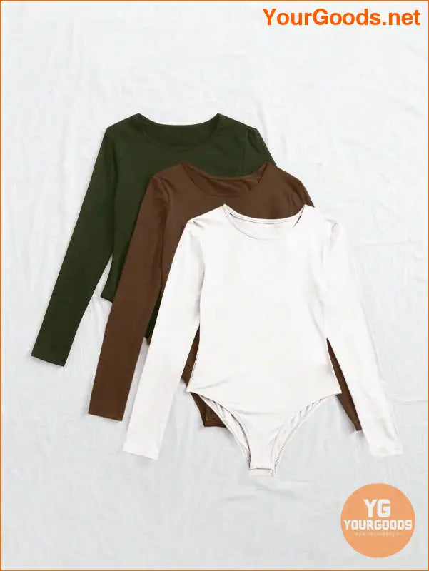 YOURGOODS 3pcs Solid Tee Bodysuit - YourGoods Online Shop