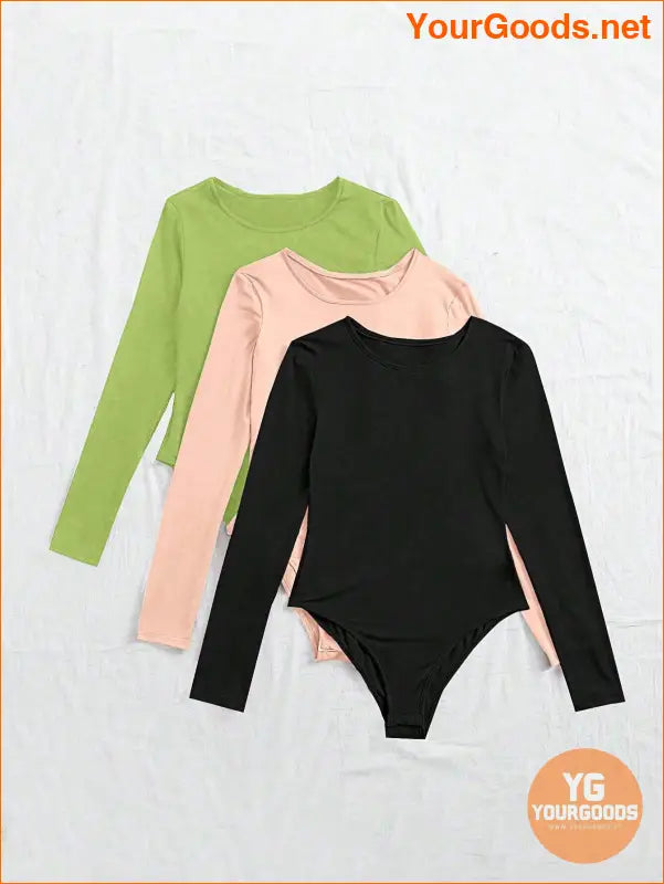 YOURGOODS 3pcs Solid Tee Bodysuit - YourGoods Online Shop