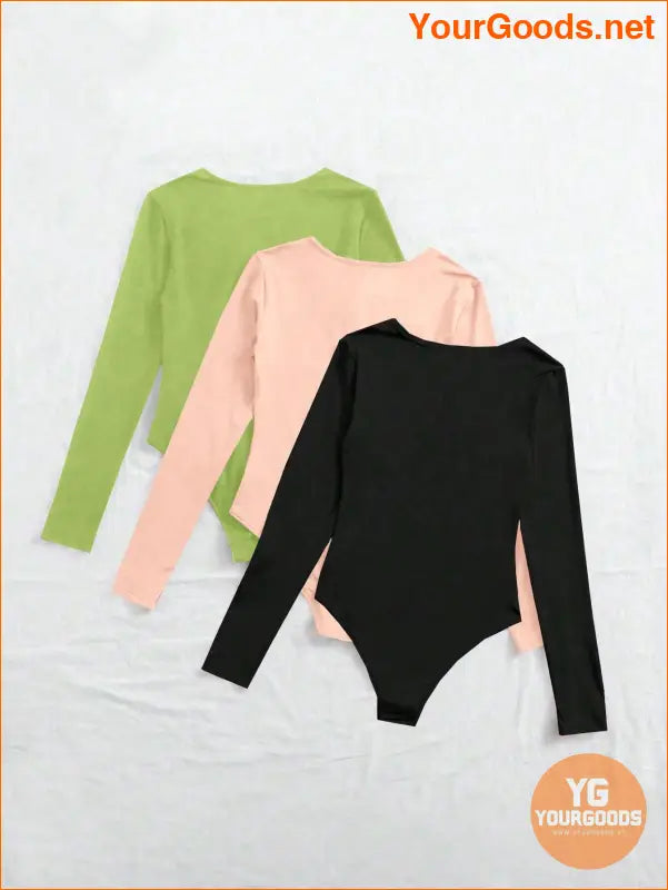 YOURGOODS 3pcs Solid Tee Bodysuit - YourGoods Online Shop