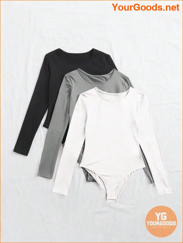 YOURGOODS 3pcs Solid Tee Bodysuit - YourGoods Online Shop