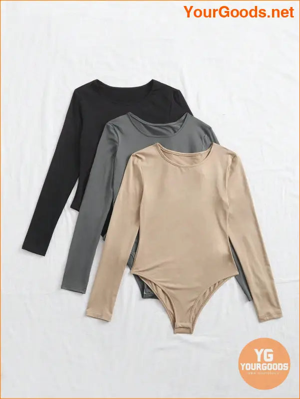 YOURGOODS 3pcs Solid Tee Bodysuit - YourGoods Online Shop