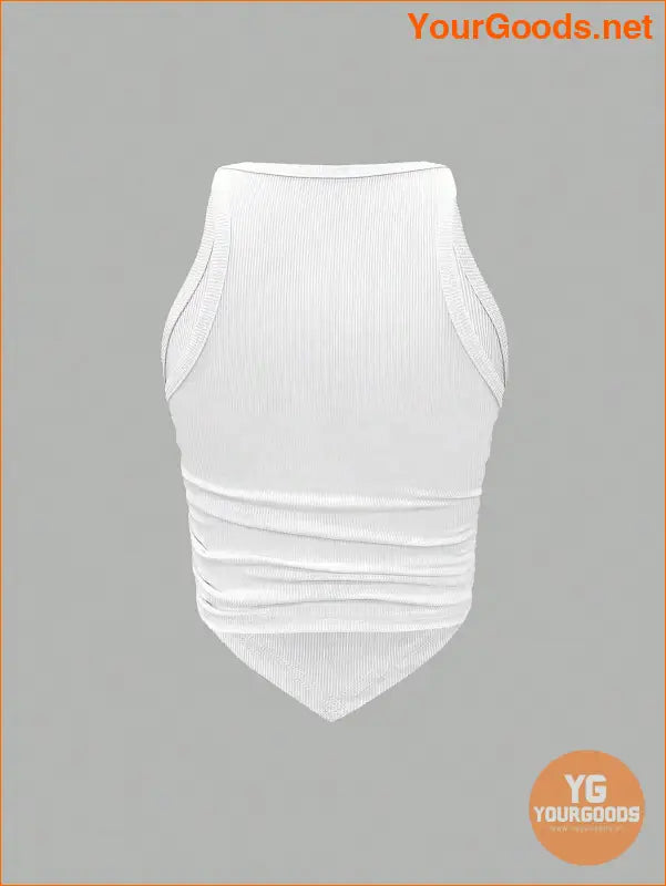 YOURGOODS Asymmetrical Rib Knit Tank Top Set - YourGoods Online Shop