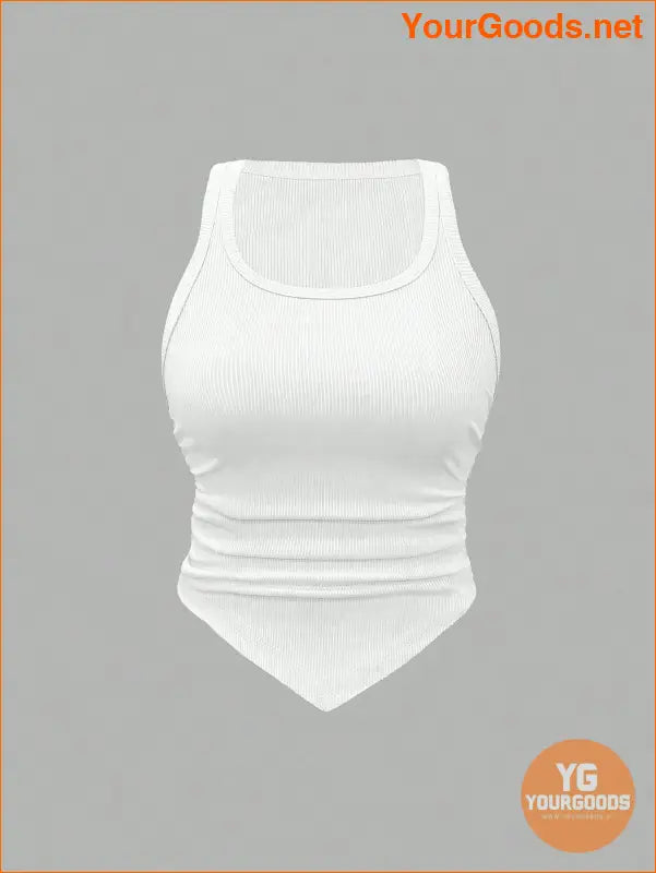 YOURGOODS Asymmetrical Rib Knit Tank Top Set - YourGoods Online Shop