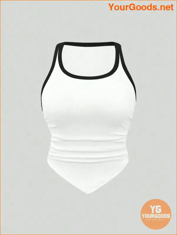 YOURGOODS Asymmetrical Rib Knit Tank Top Set - YourGoods Online Shop