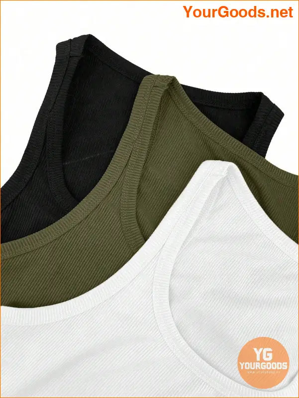 YOURGOODS Asymmetrical Rib Knit Tank Top Set - YourGoods Online Shop