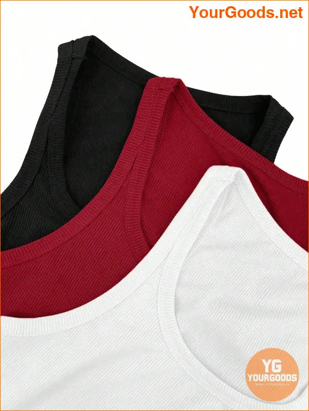 YOURGOODS Asymmetrical Rib Knit Tank Top Set - YourGoods Online Shop