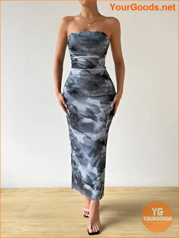 YOURGOODS BAE Allover Print Ruched Bodycon Dress - YourGoods Online Shop