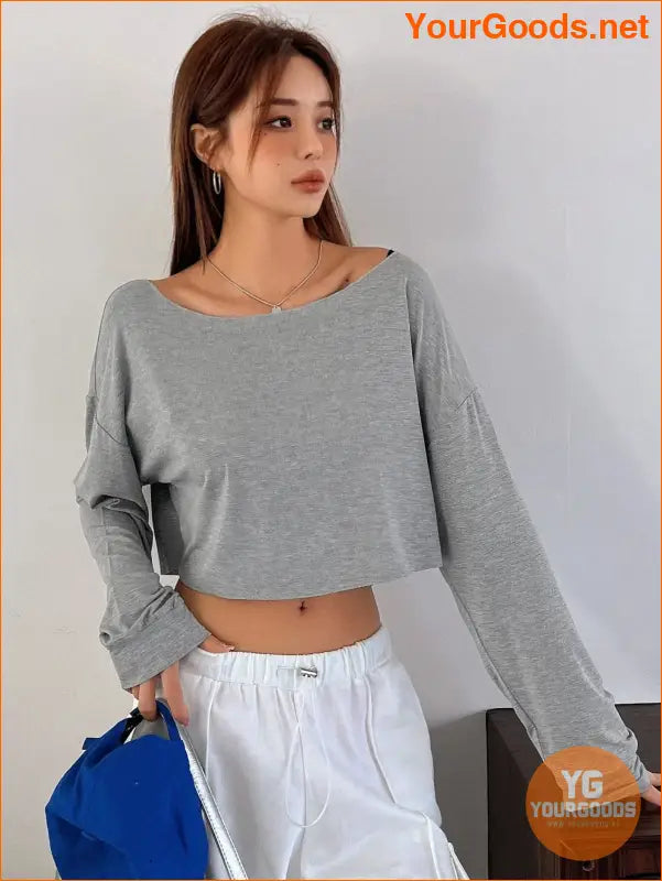 YOURGOODS DAZY Asymmetrical Neck Crop Tee - YourGoods Online Shop